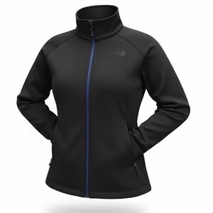 The North Face Women's Black and Blue fleece jacket